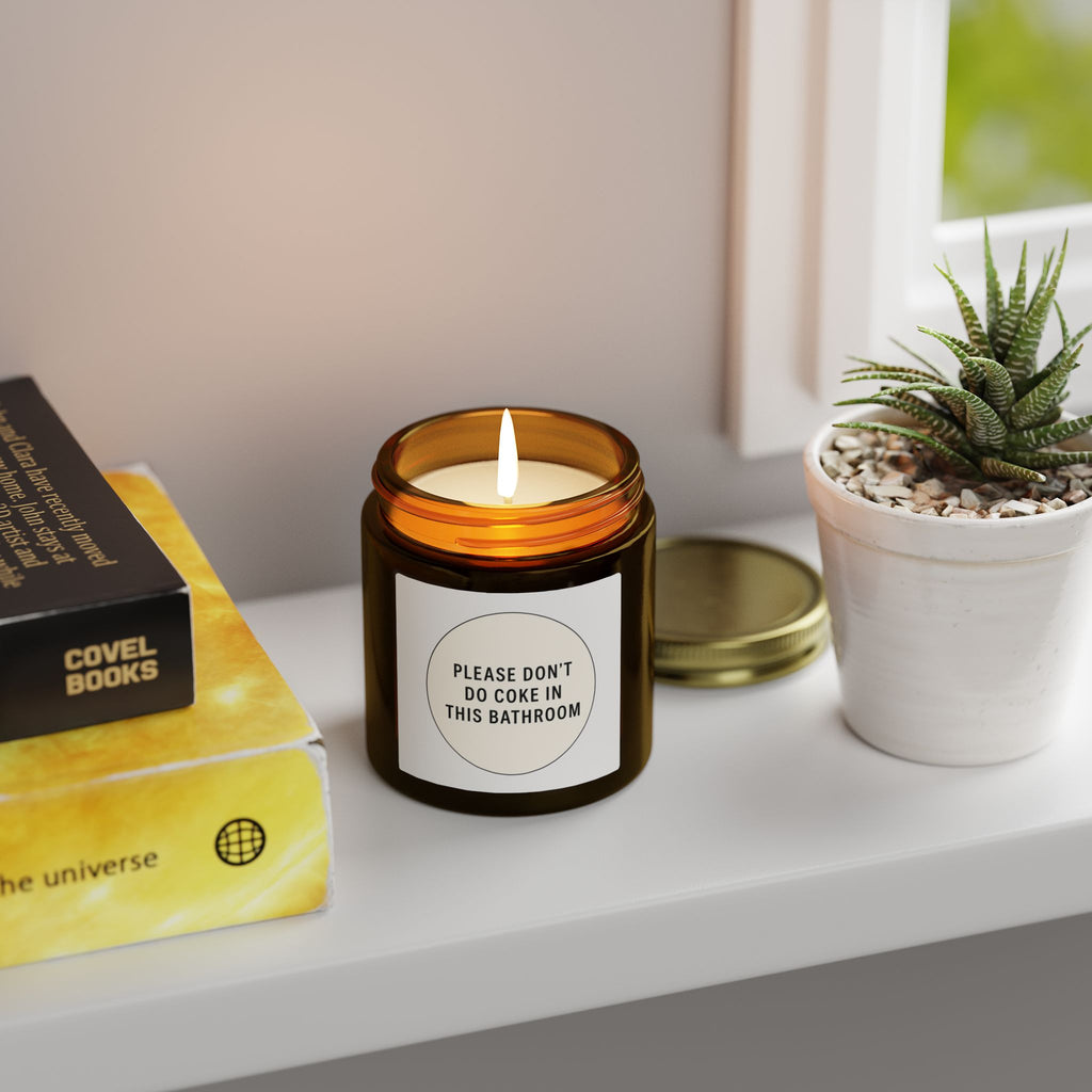 'Please Don't Do Coke in This Bathroom' Novelty Jar Candle
