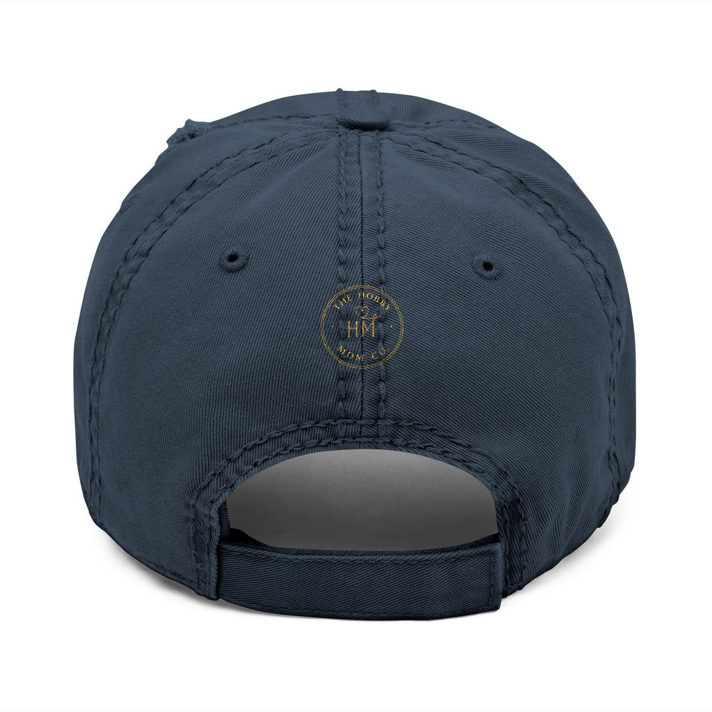 Embroidered "Dog Mom" Distressed Hat