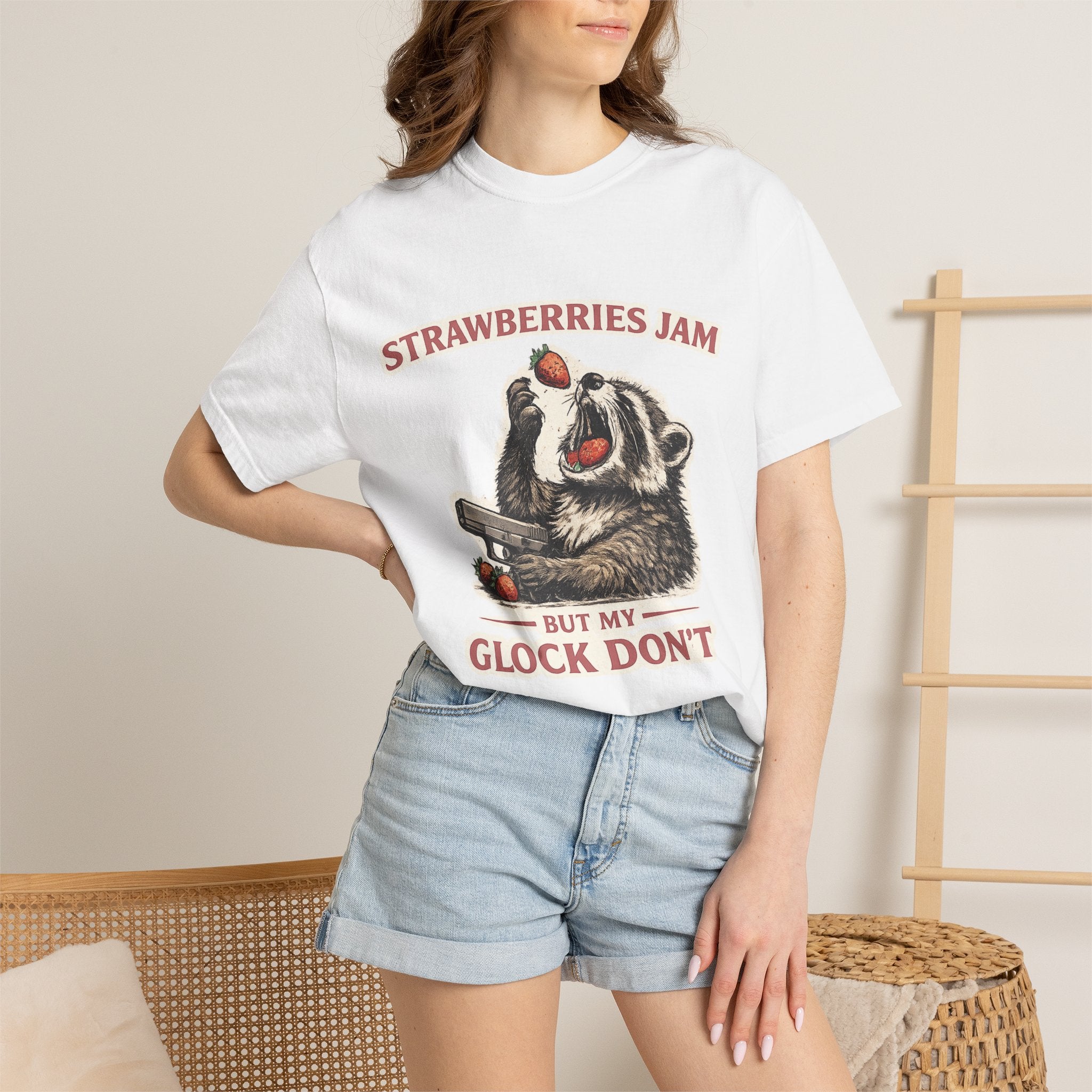 “Strawberries Jam But My Glock Don’t” Graphic T-Shirt