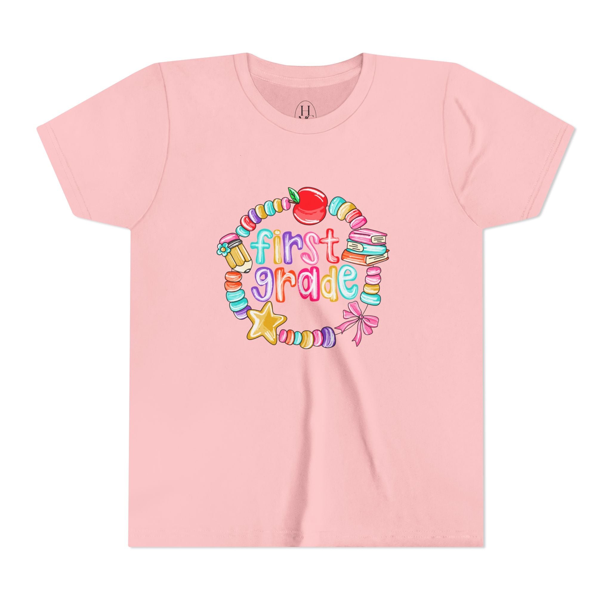"First Grade" Colorful Back-to-School Shirt (Personalized Name Option)