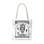 Motherhood Skeleton Tote Bag — Edgy Black & White All-Over Print