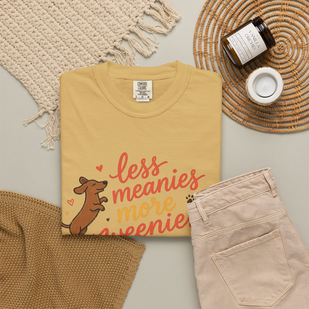 Less Meanies More Weenies Dachshund Graphic T-Shirt