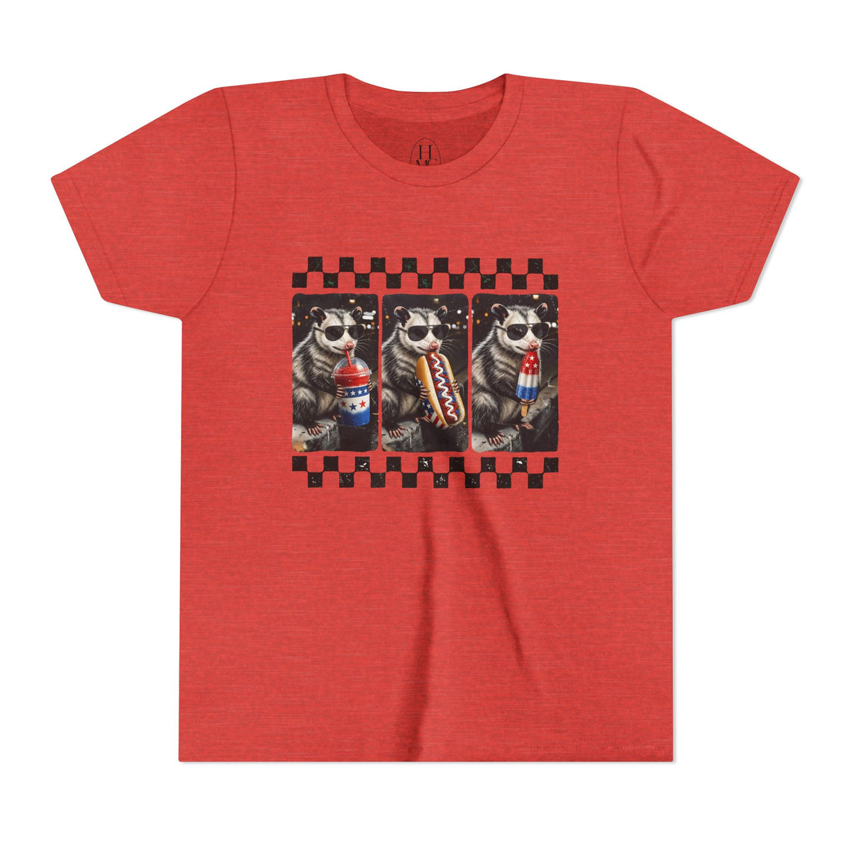Opossum 4th of July Youth Graphic Tee