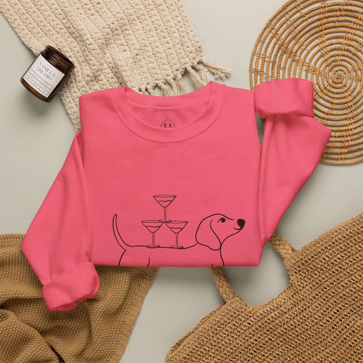 Dachshund Cocktail Crewneck Sweatshirt