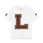 Letter L Varsity T-Shirt - LIONS Custom - Order one size bigger to achieve the look as the female shown.