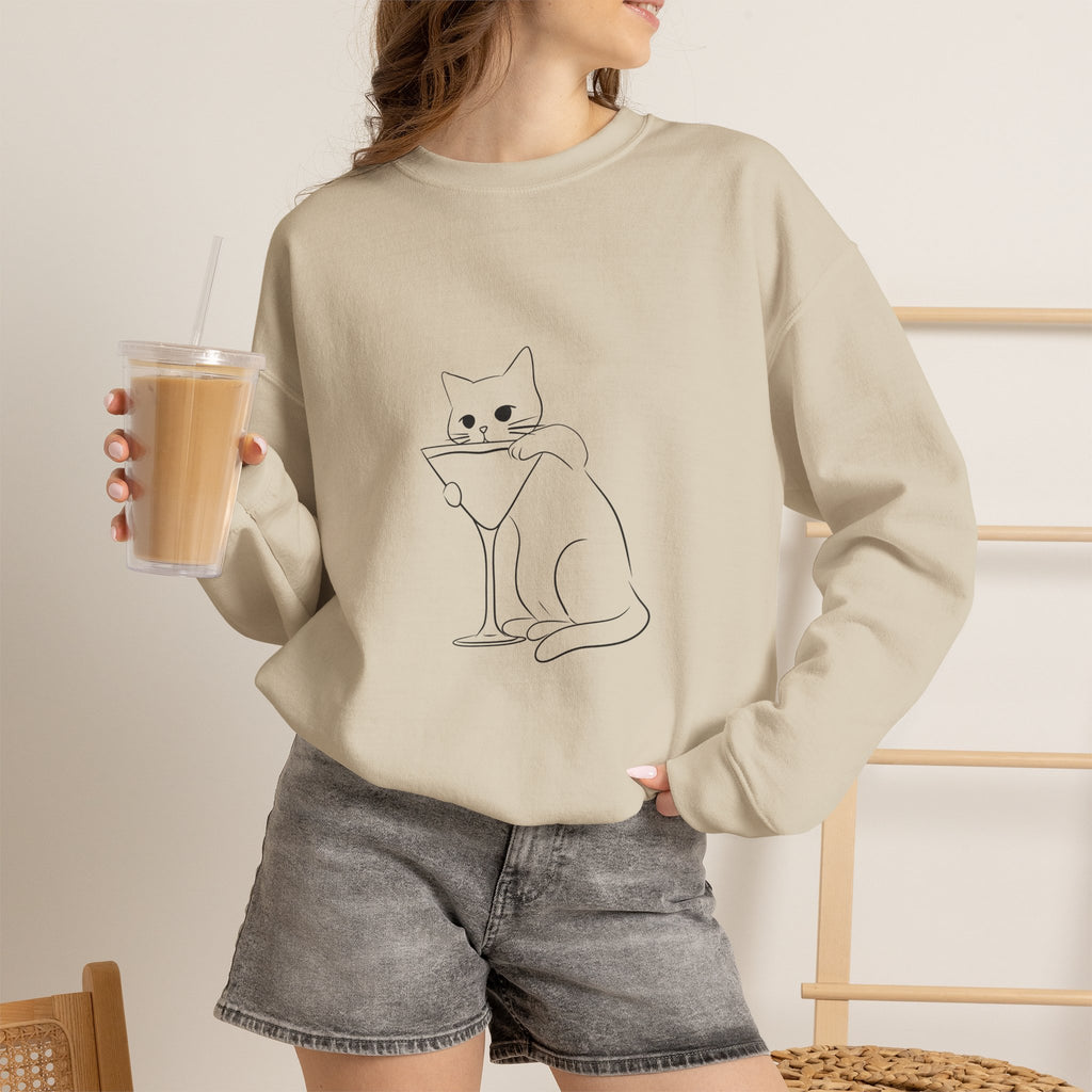 Cat Minimalist Crewneck Sweatshirt