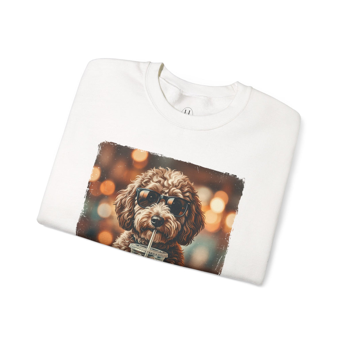 Dog Drinking Coffee Crewneck Sweatshirt  (Custom)