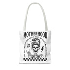 Motherhood Skeleton Tote Bag — Edgy Black & White All-Over Print