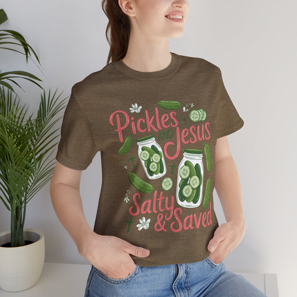 Pickles and Jesus Salty & Saved T-Shirt