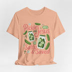 Pickles and Jesus Salty & Saved T-Shirt