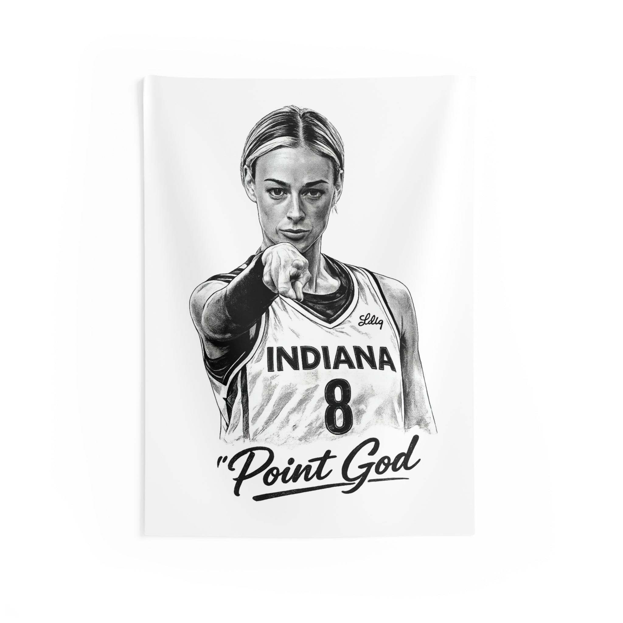 Point God Basketball Tapestry — Indiana #8 Portrait Wall Art