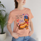 You Look Like the 4th of July' Patriotic Hot Dog graphic Tee