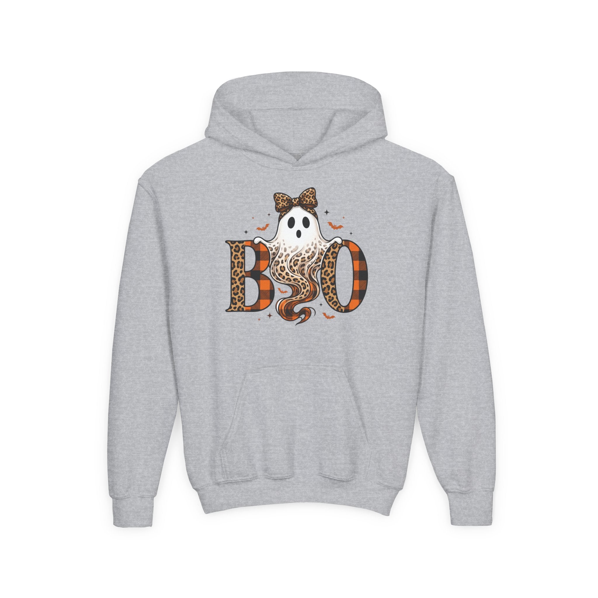 Halloween 'BOO' Leopard Ghost Youth Hoodie