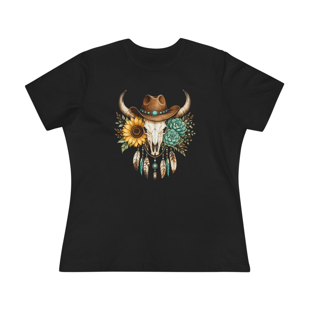 Cow Skull Floral Tee