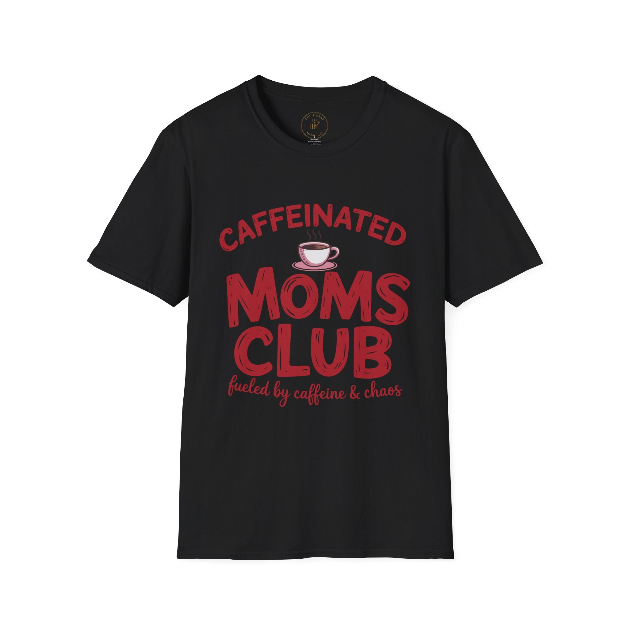 Caffeinated Moms Club Graphic T-Shirt – Funny Coffee Mom Tee