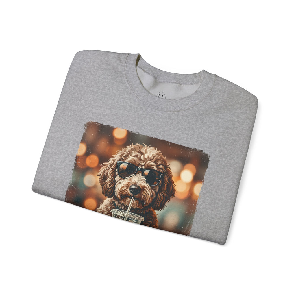 Dog Drinking Coffee Crewneck Sweatshirt  (Custom)