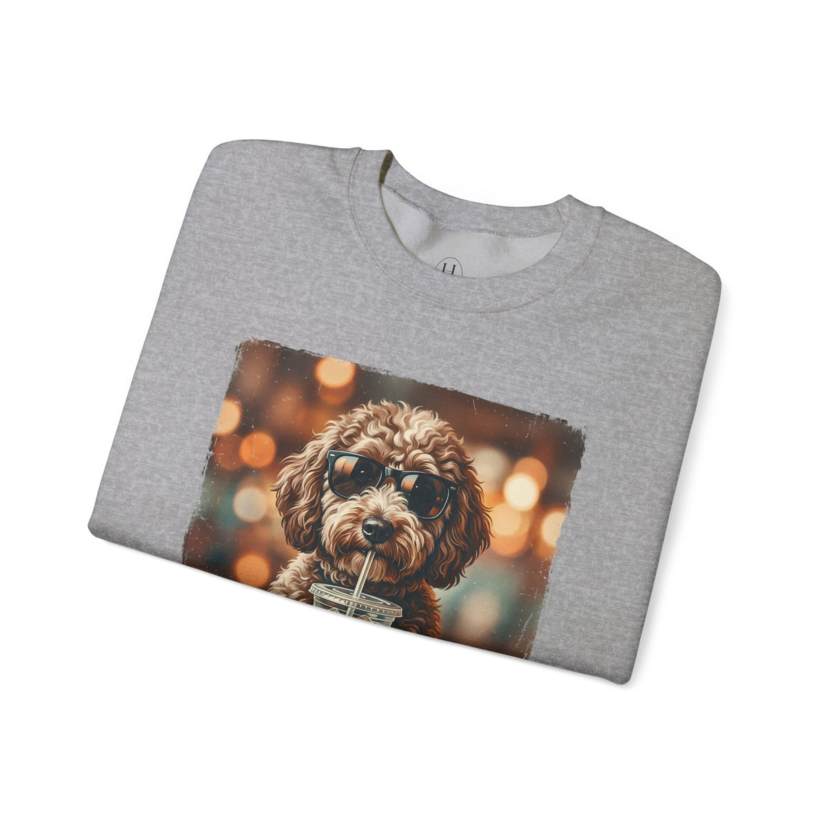 Dog Drinking Coffee Crewneck Sweatshirt  (Custom)