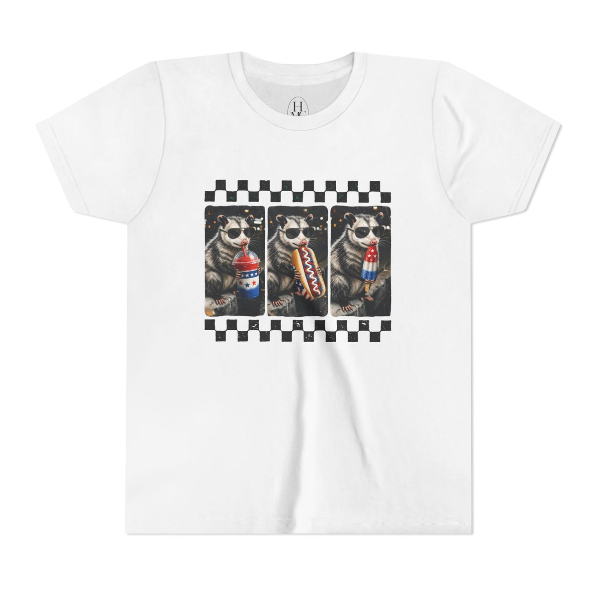 Opossum 4th of July Youth Graphic Tee