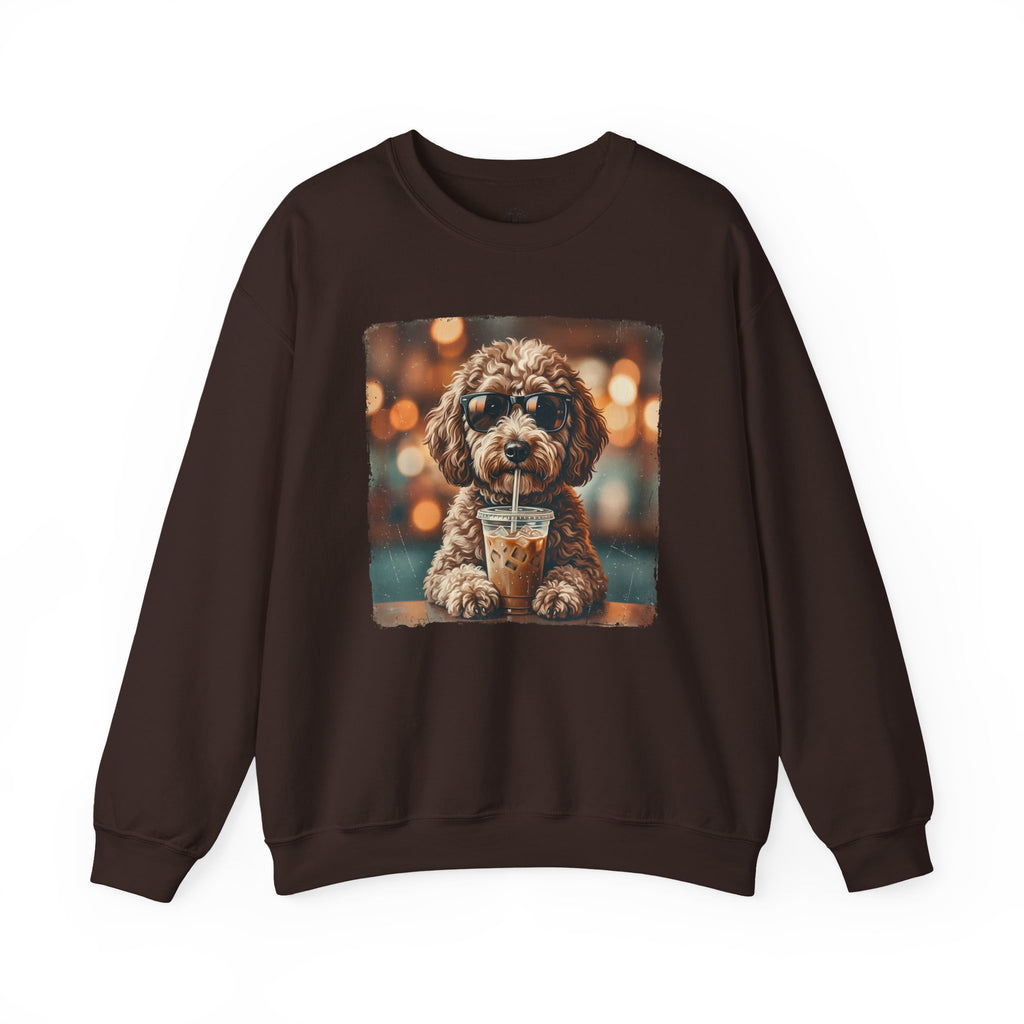 Dog Drinking Coffee Crewneck Sweatshirt  (Custom)