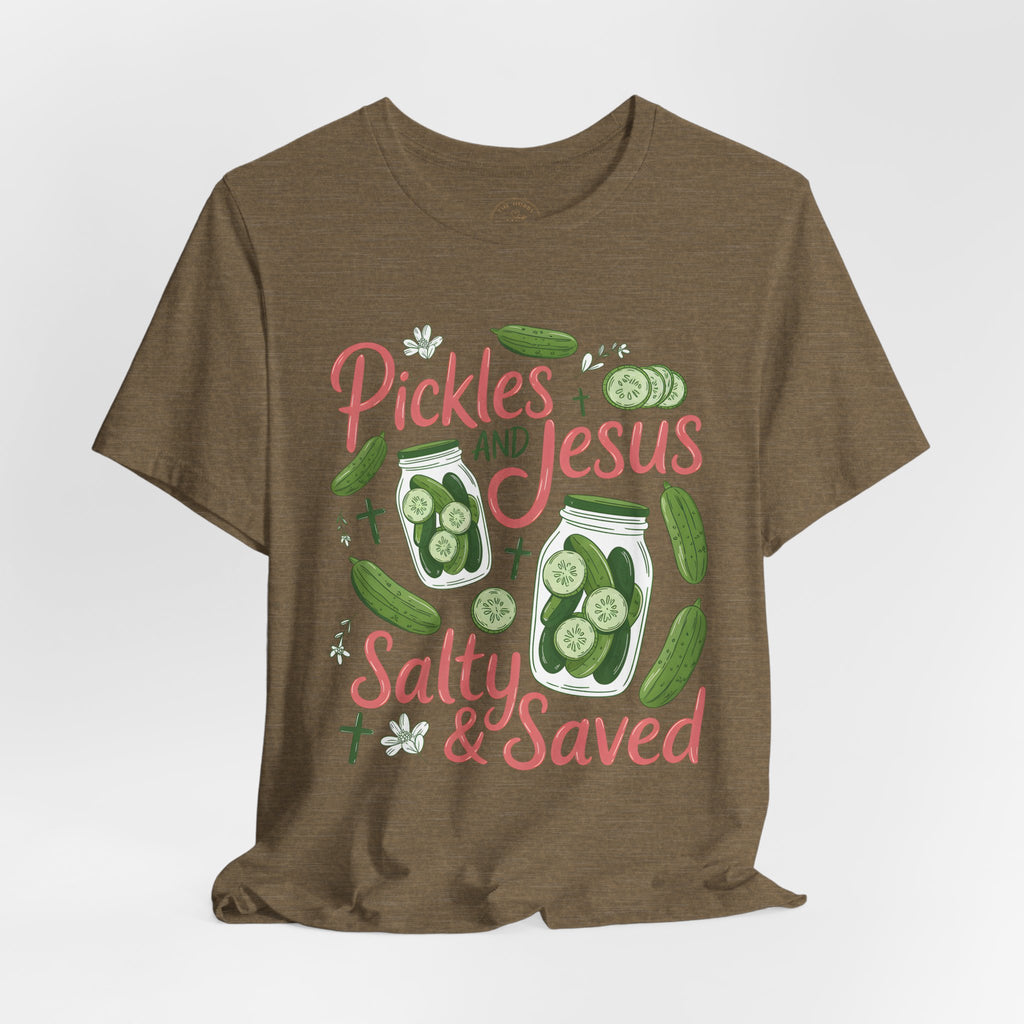 Pickles and Jesus Salty & Saved T-Shirt