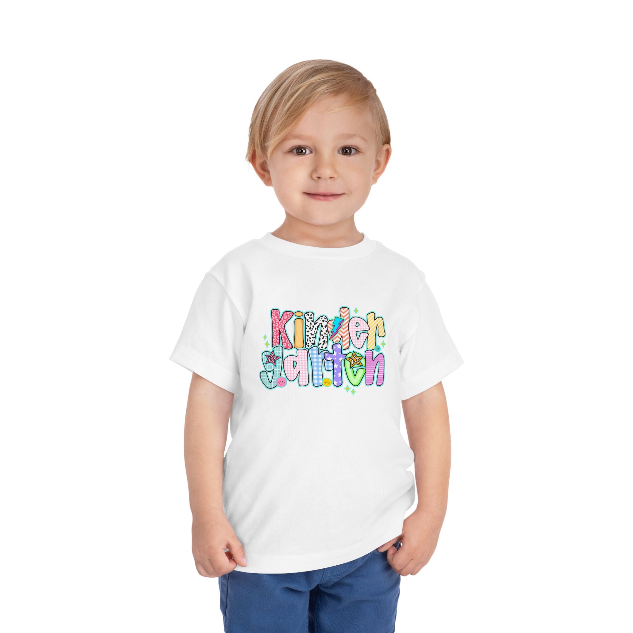 Kindergarten Back To School Doodle Script - Toddler Graphic T-shirt