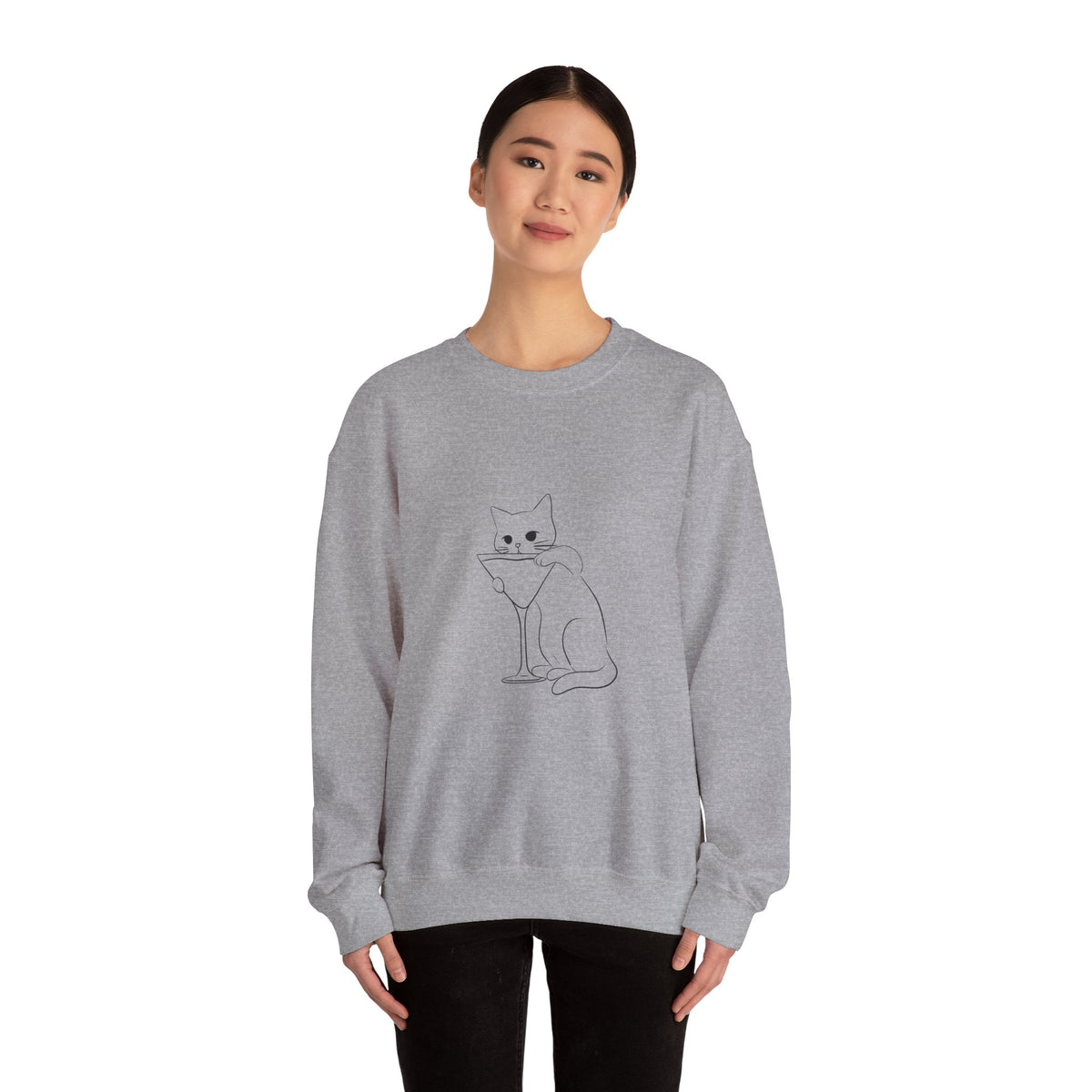 Cat Minimalist Crewneck Sweatshirt