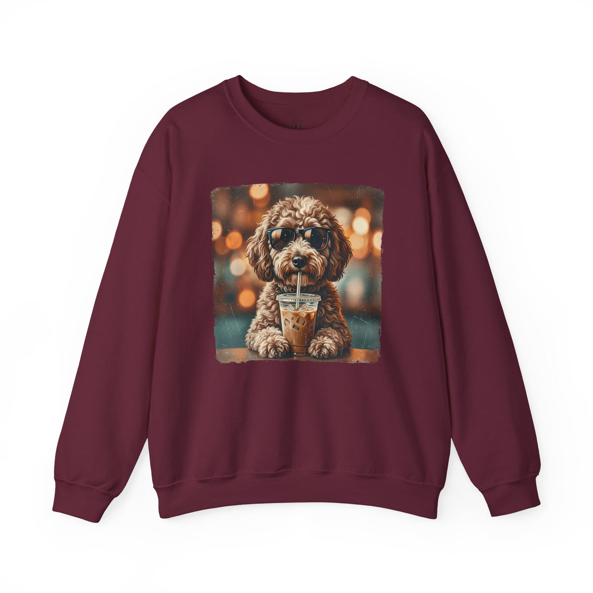 Dog Drinking Coffee Crewneck Sweatshirt  (Custom)