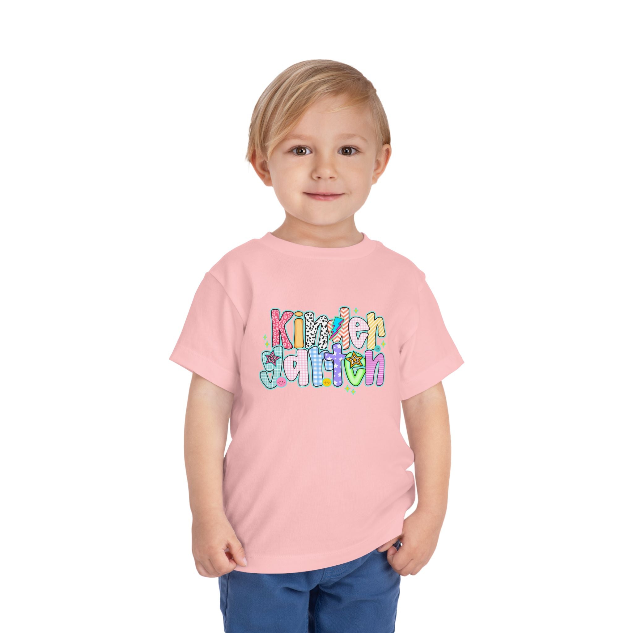Kindergarten Back To School Doodle Script - Toddler Graphic T-shirt