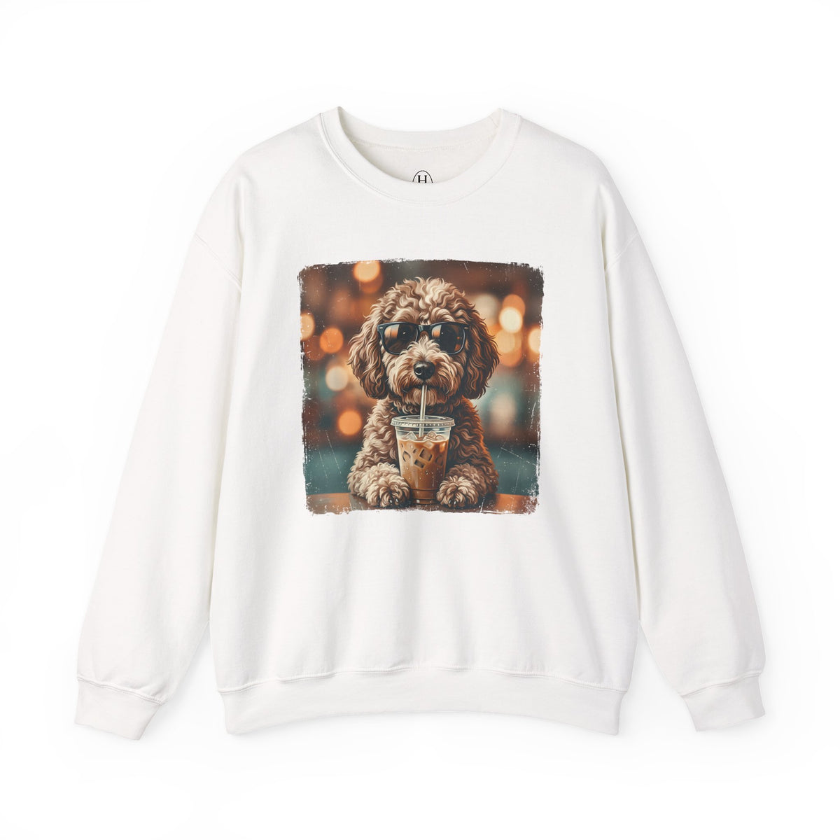 Dog Drinking Coffee Crewneck Sweatshirt  (Custom)