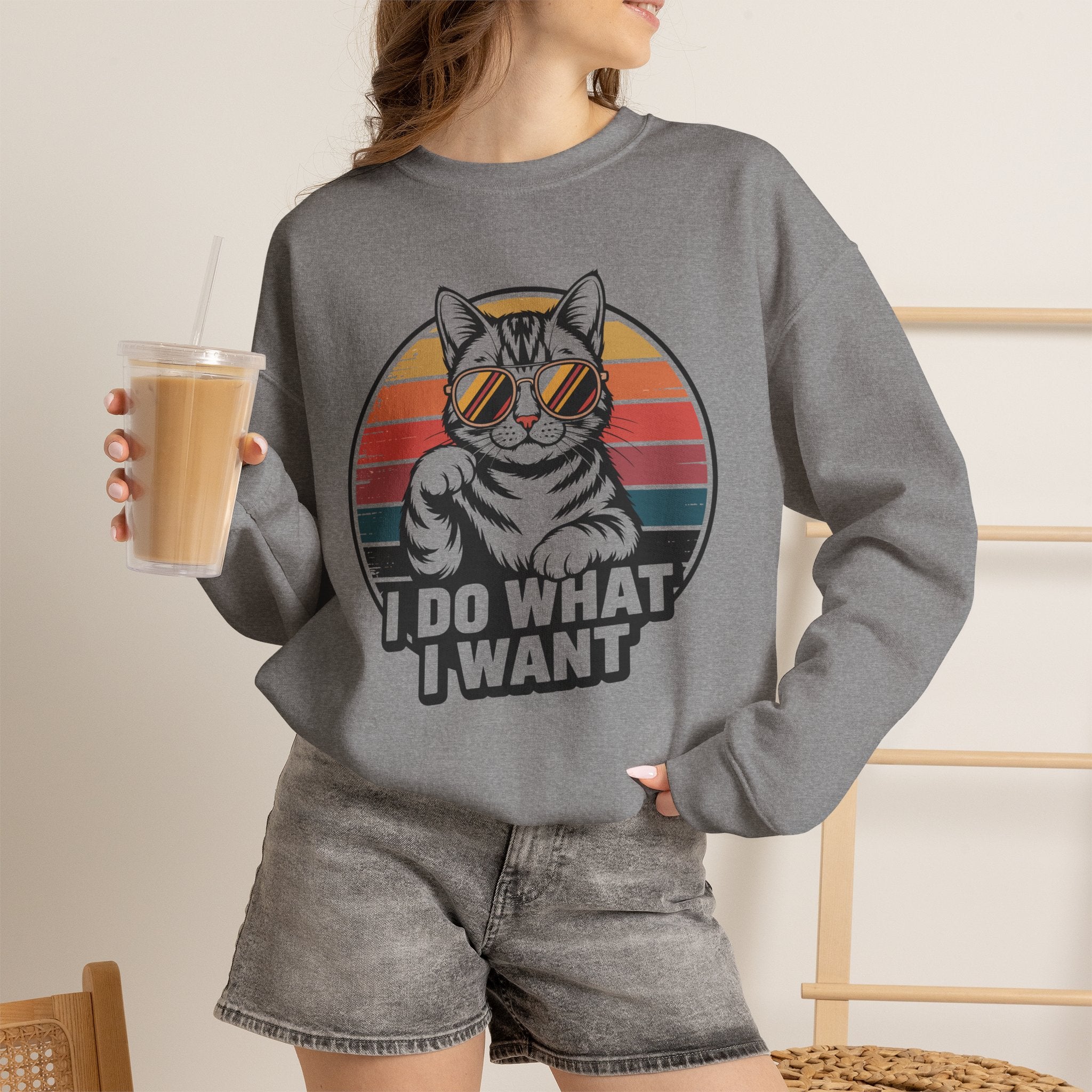 I Do What I Want Cat Crewneck Sweatshirt