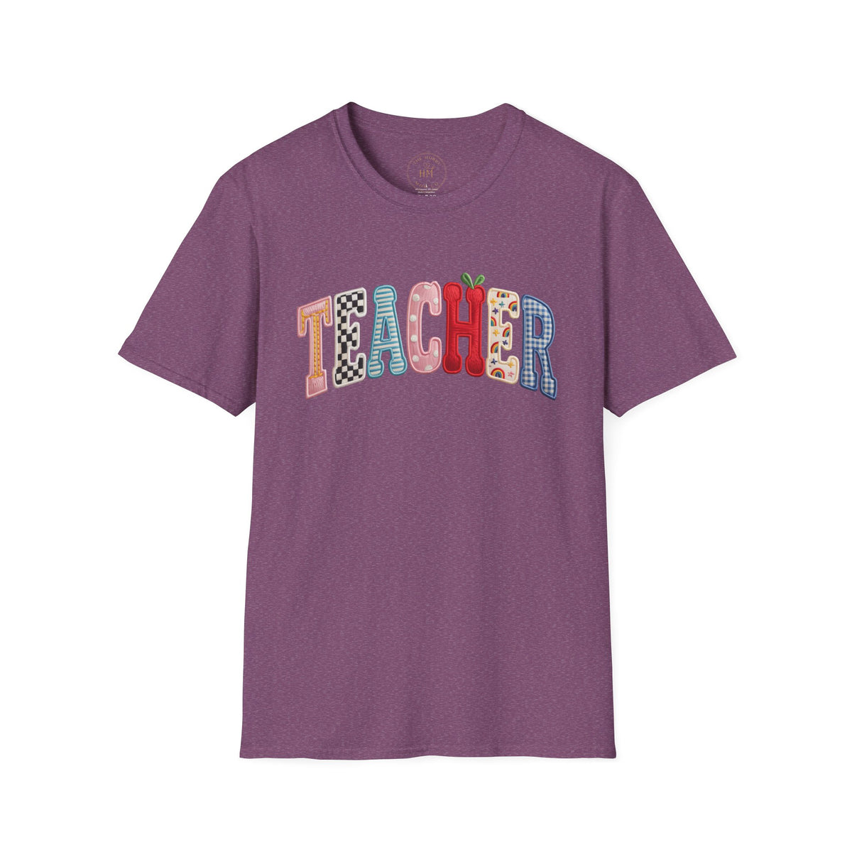Teacher Colorful Patchwork Letters T-Shirt — Back to School Gift