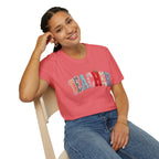 Teacher Colorful Patchwork Letters T-Shirt — Back to School Gift