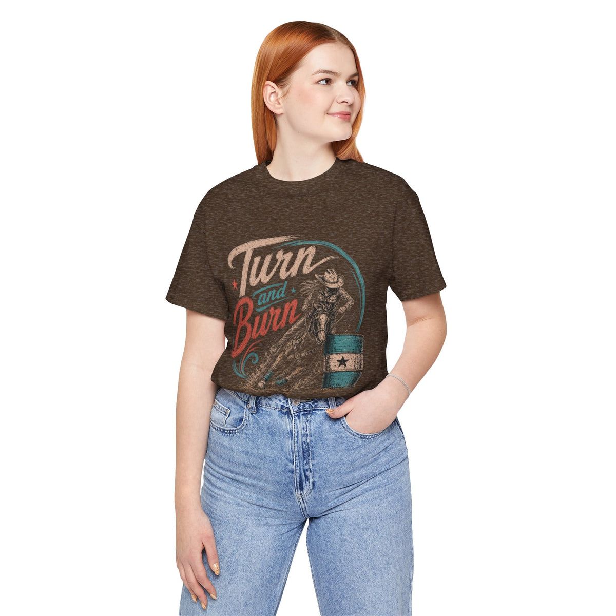 Turn and Burn  T‑Shirt — Vintage Barrel Racing Graphic Tee