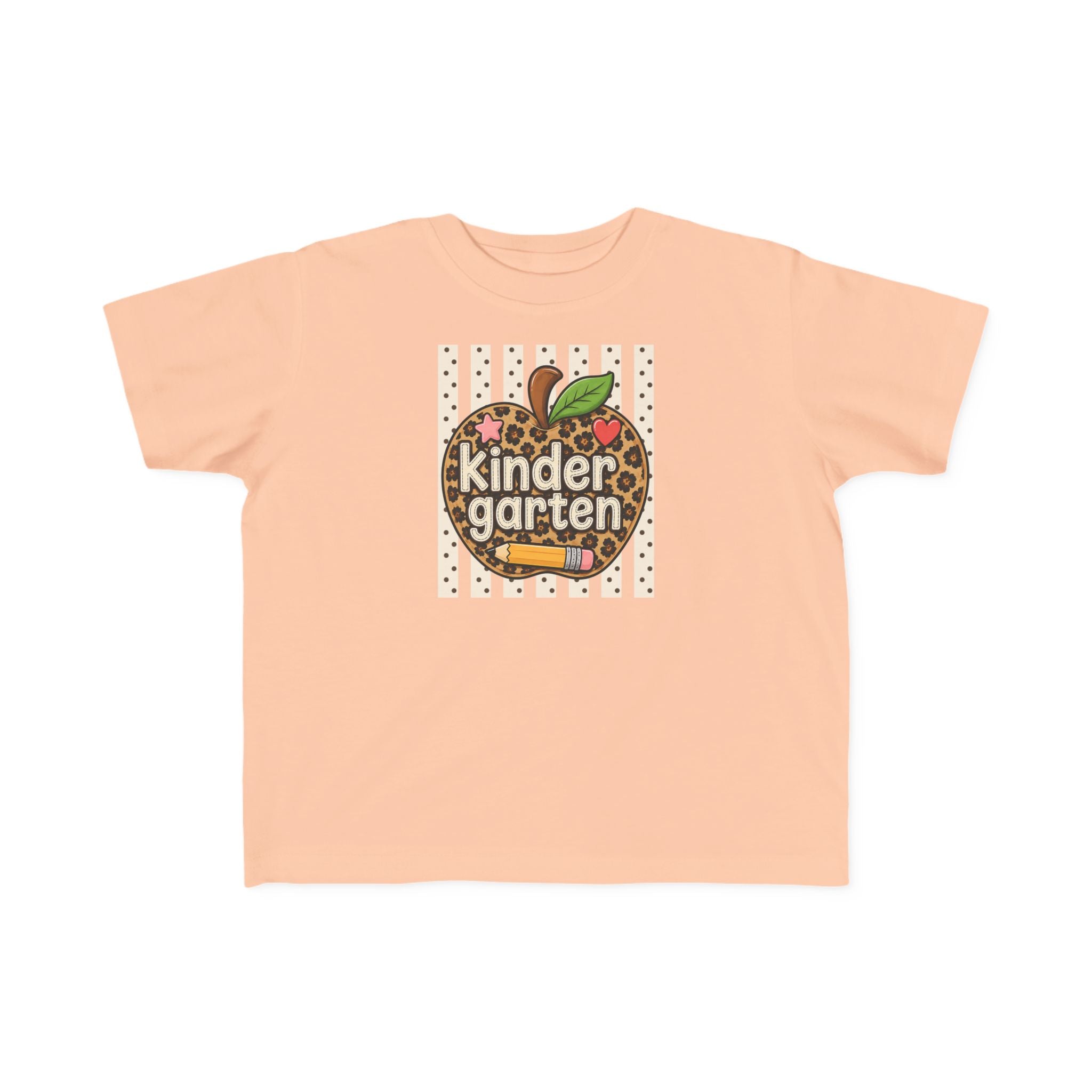 Kindergarten Leopard Apple Toddler Tee