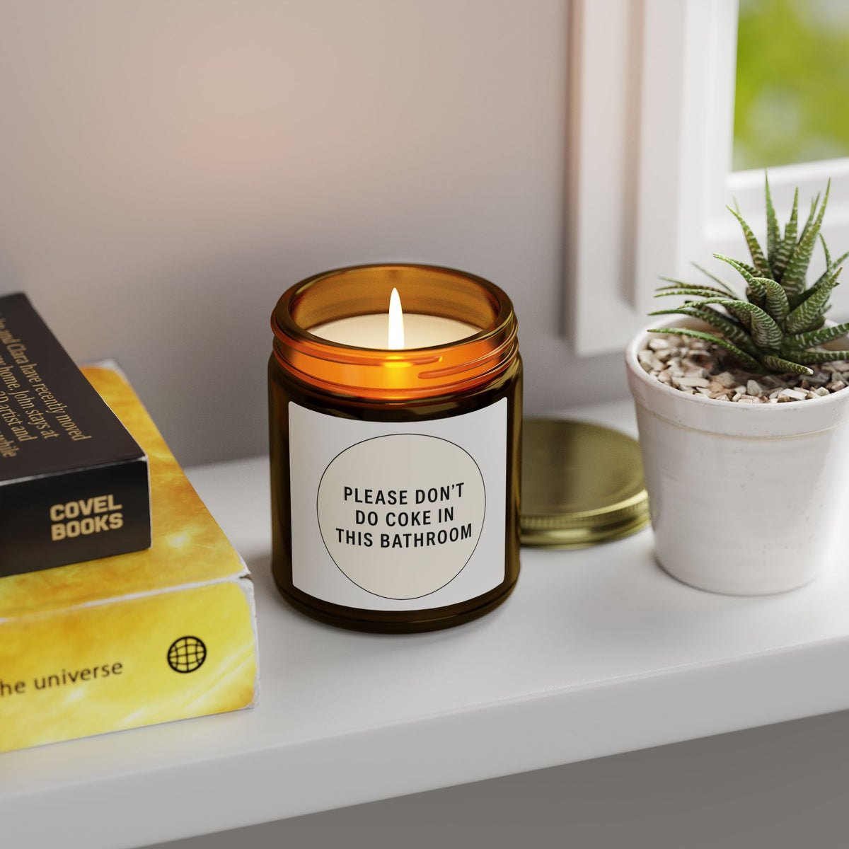 'Please Don't Do Coke in This Bathroom' Novelty Jar Candle