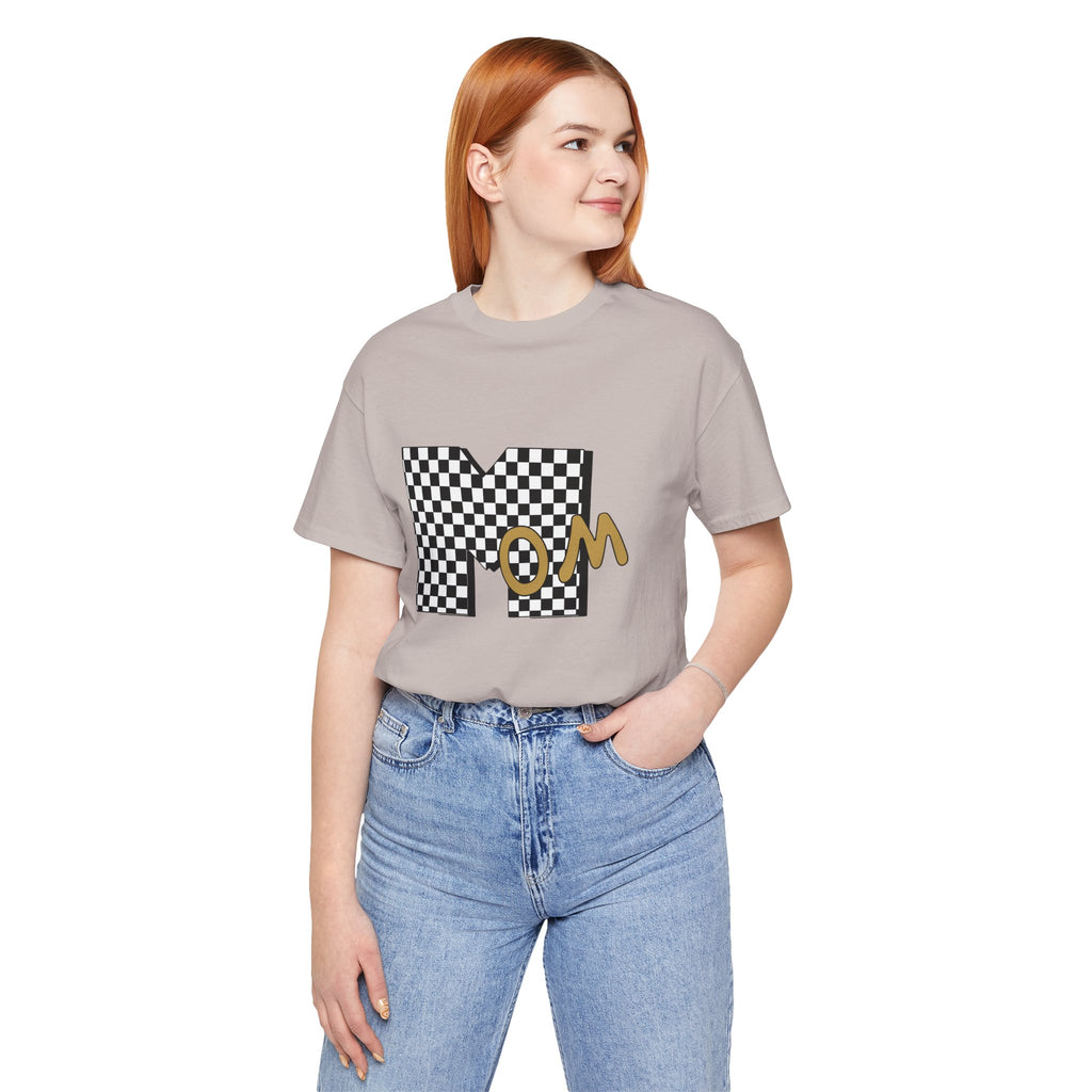 Checkerboard 'Mom' Graphic Tee