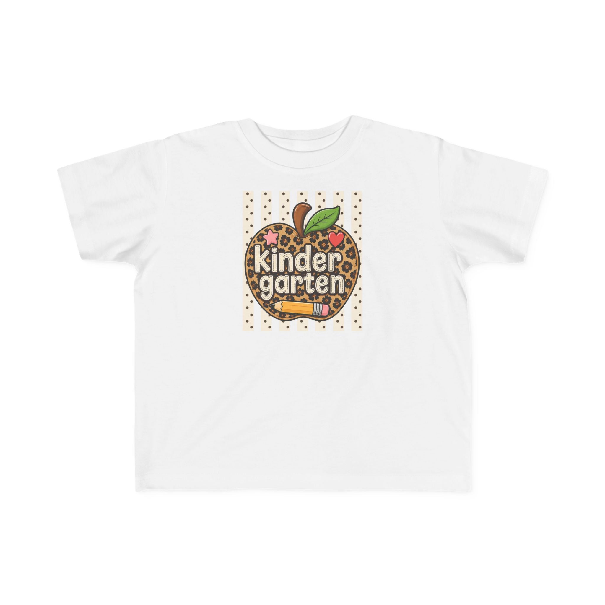 Kindergarten Leopard Apple Toddler Tee