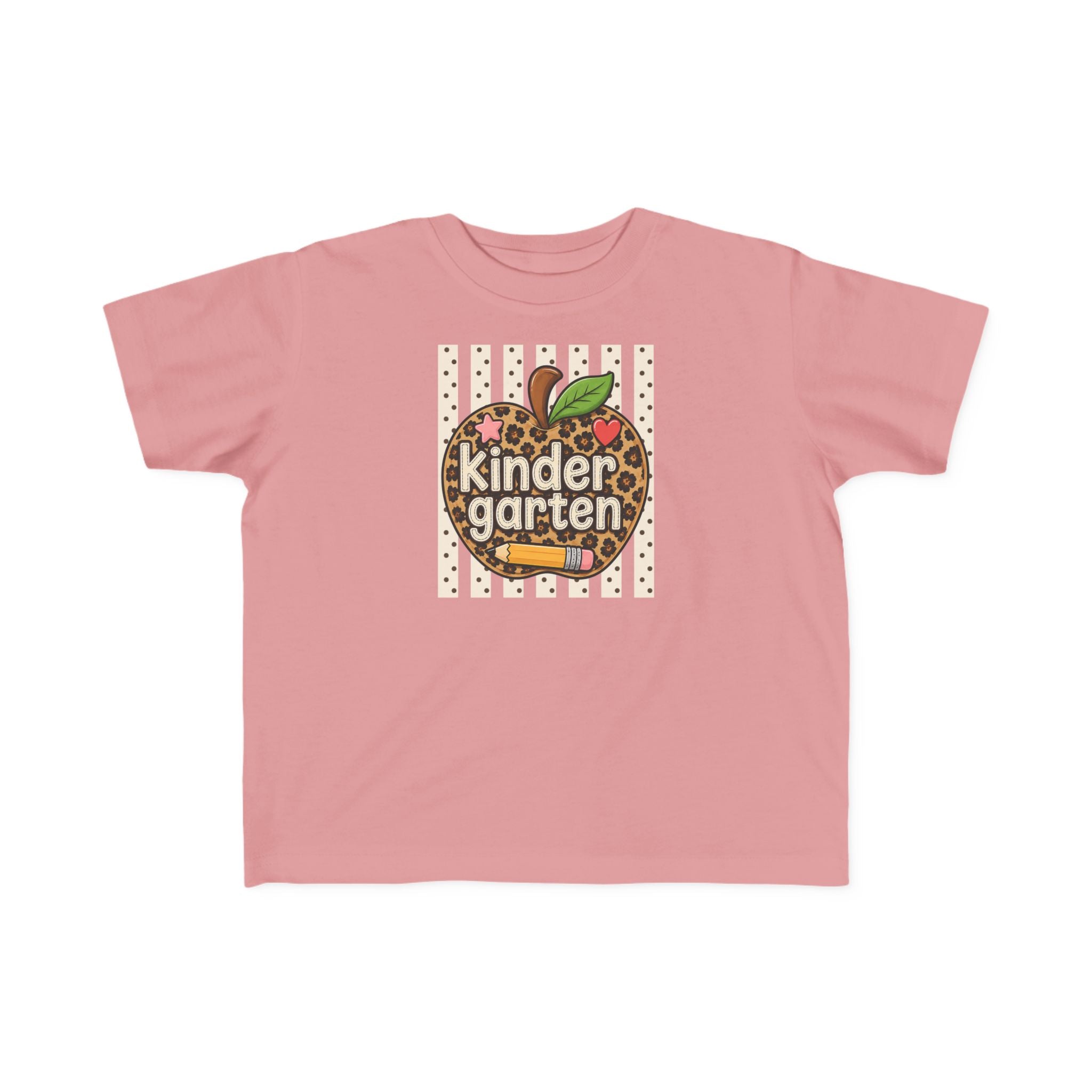 Kindergarten Leopard Apple Toddler Tee