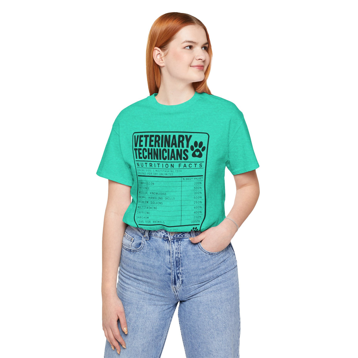 Veterinary Technicians "Nutrition Facts"  Vet Tech Gift Tee