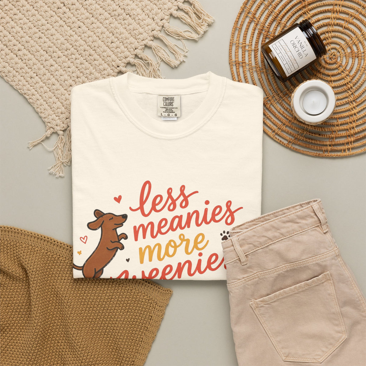 Less Meanies More Weenies Dachshund Graphic T-Shirt