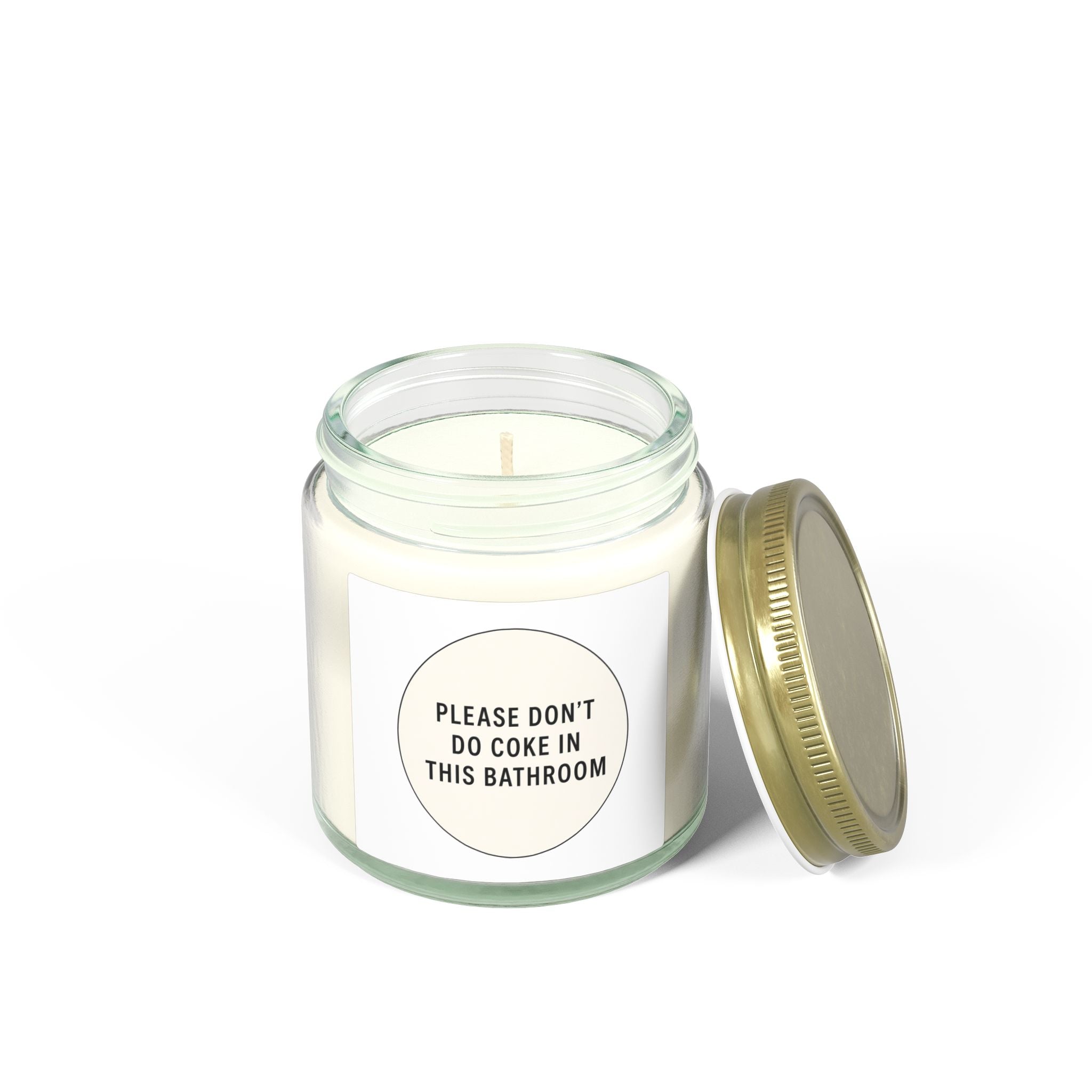 'Please Don't Do Coke in This Bathroom' Novelty Jar Candle