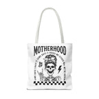 Motherhood Skeleton Tote Bag — Edgy Black & White All-Over Print