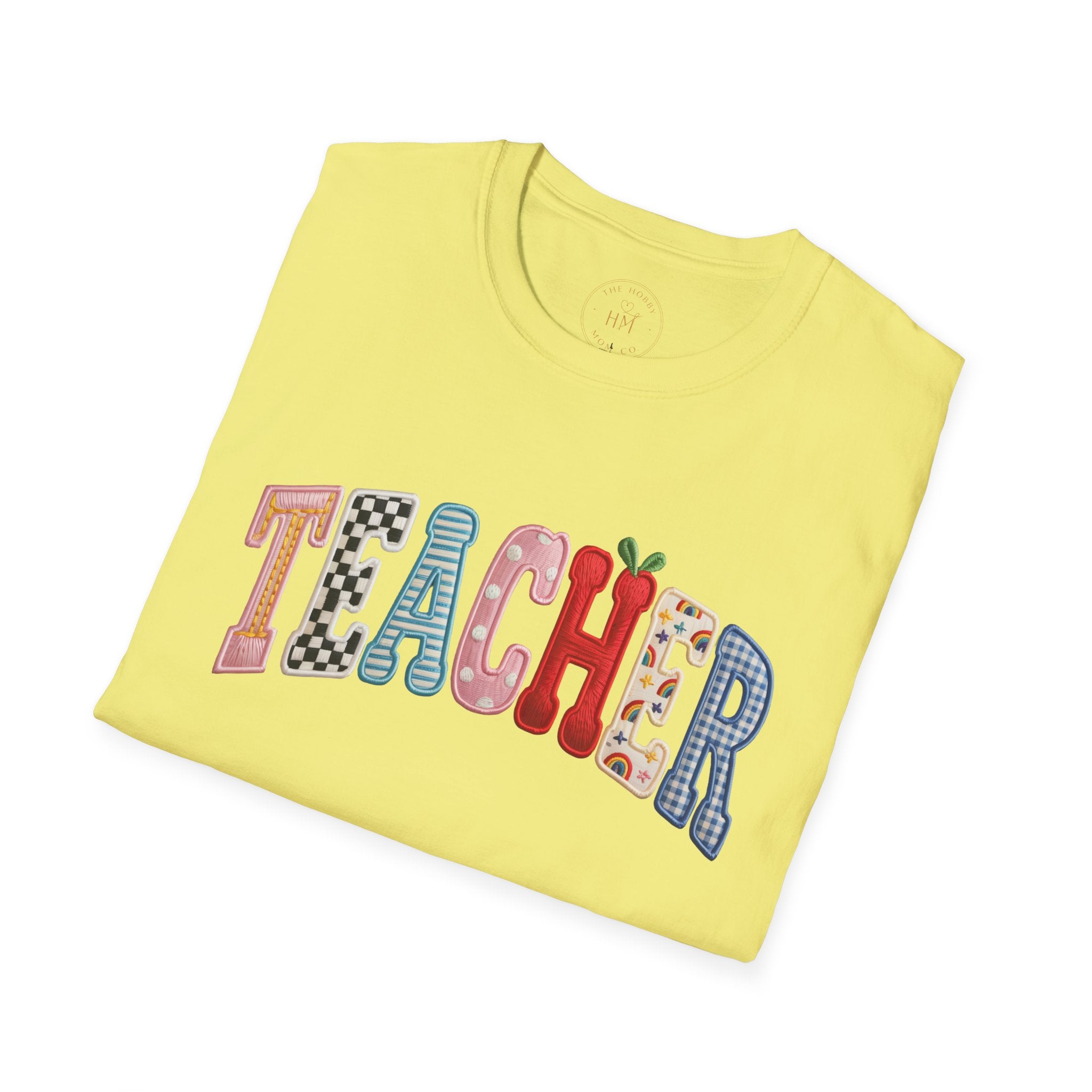 Teacher Colorful Patchwork Letters T-Shirt — Back to School Gift