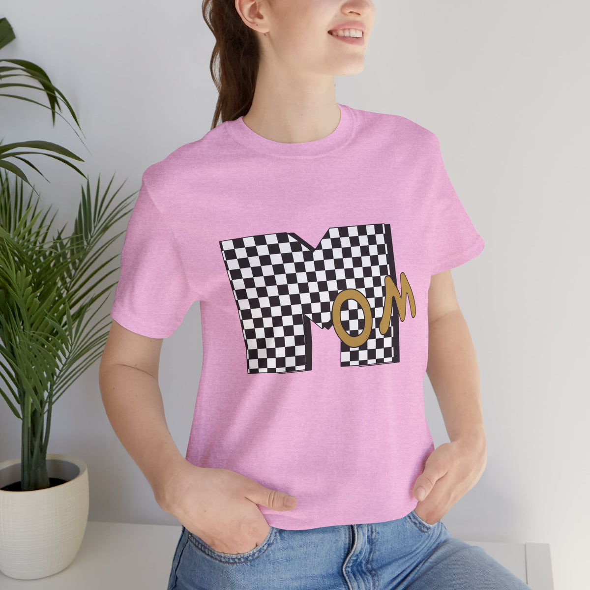 Checkerboard 'Mom' Graphic Tee