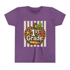 1st Grade Leopard Apple Youth T‑Shirt