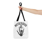Motherhood Skeleton Tote Bag — Edgy Black & White All-Over Print