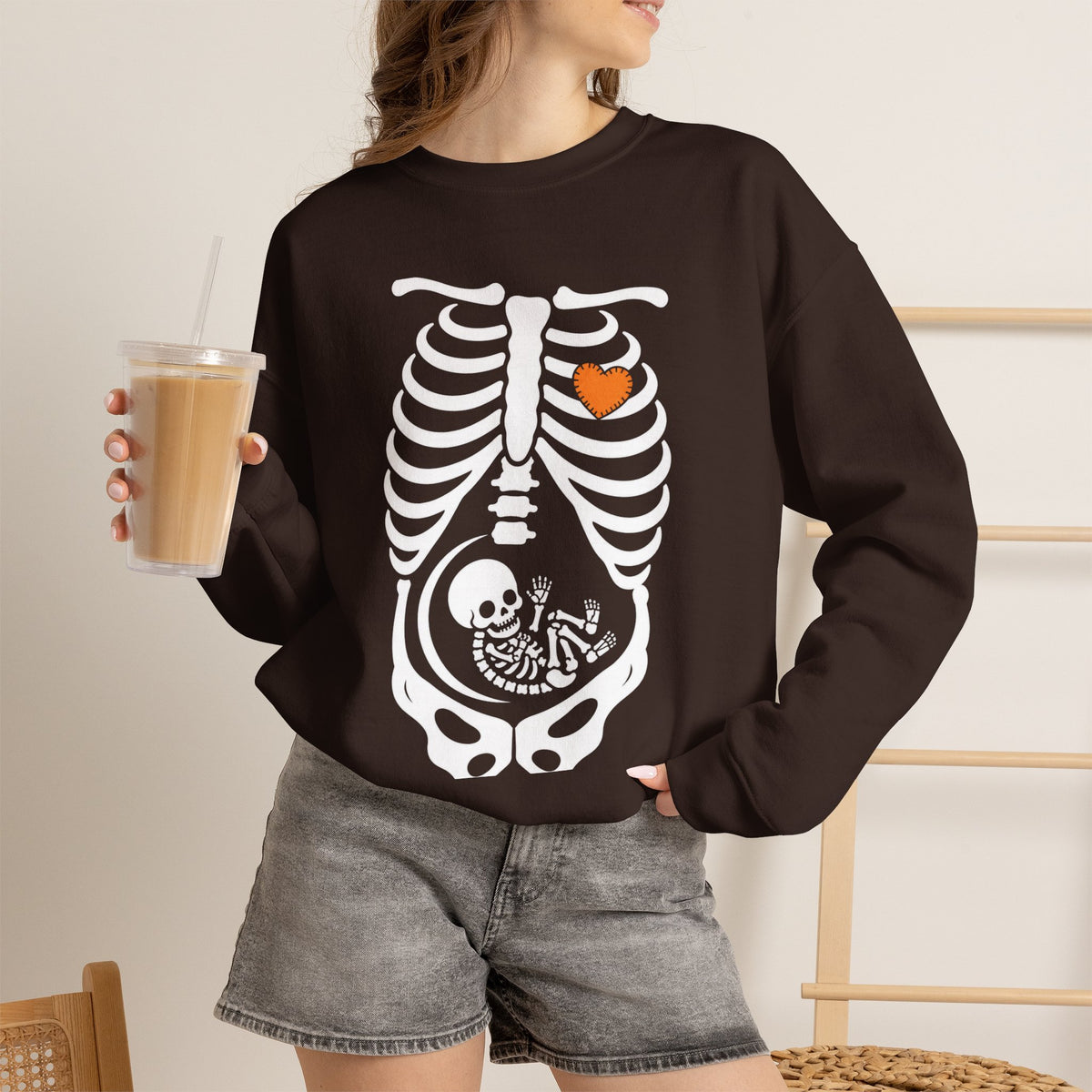 Pregnant Skeleton Crewneck Sweatshirt