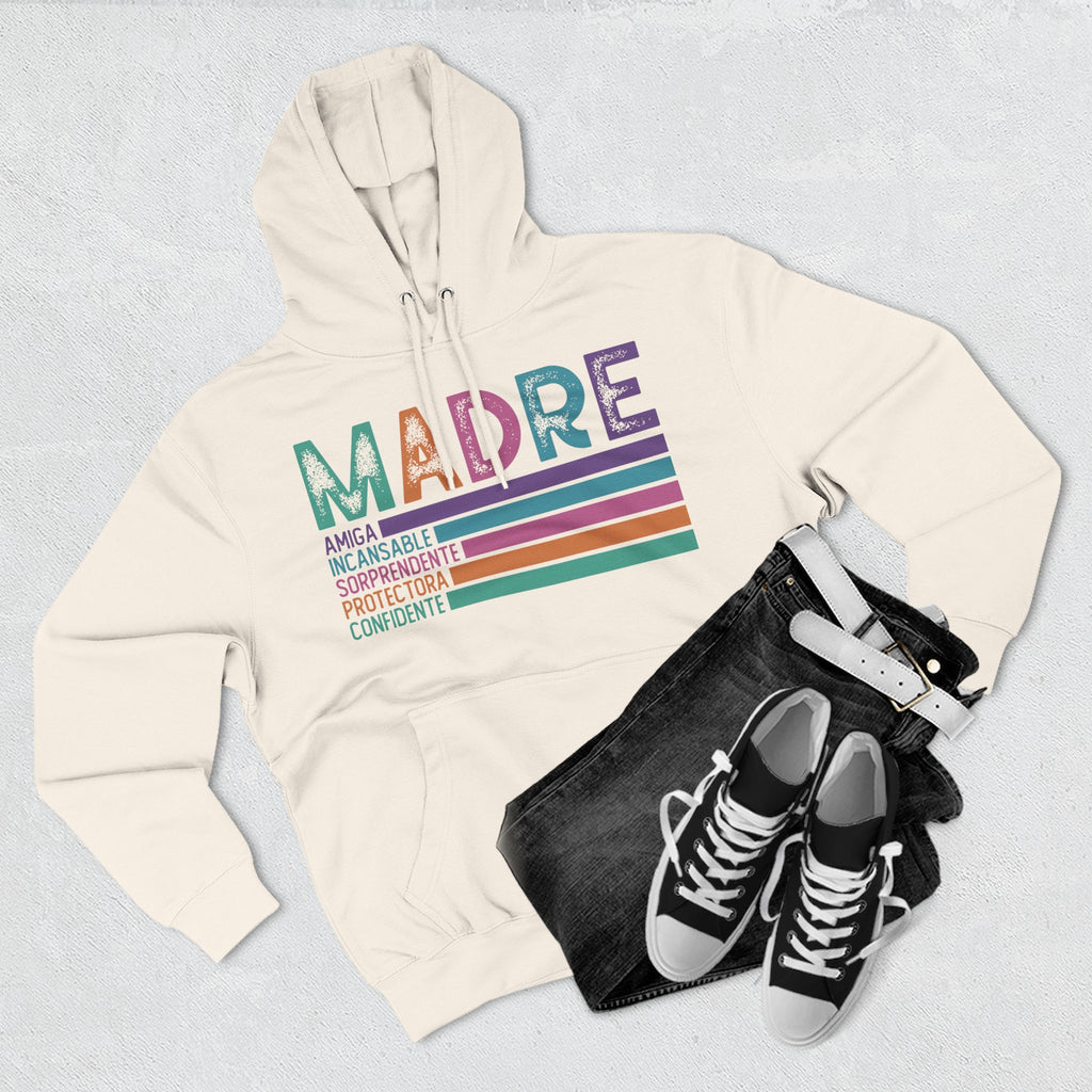 Madre Graphic Hoodie — Colorful Spanish Mother Tribute (Amiga, Protectora, Confidente)