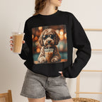 Dog Drinking Coffee Crewneck Sweatshirt  (Custom)