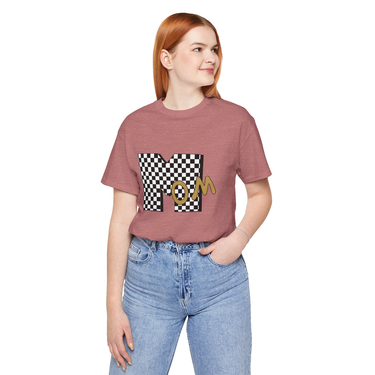 Checkerboard 'Mom' Graphic Tee